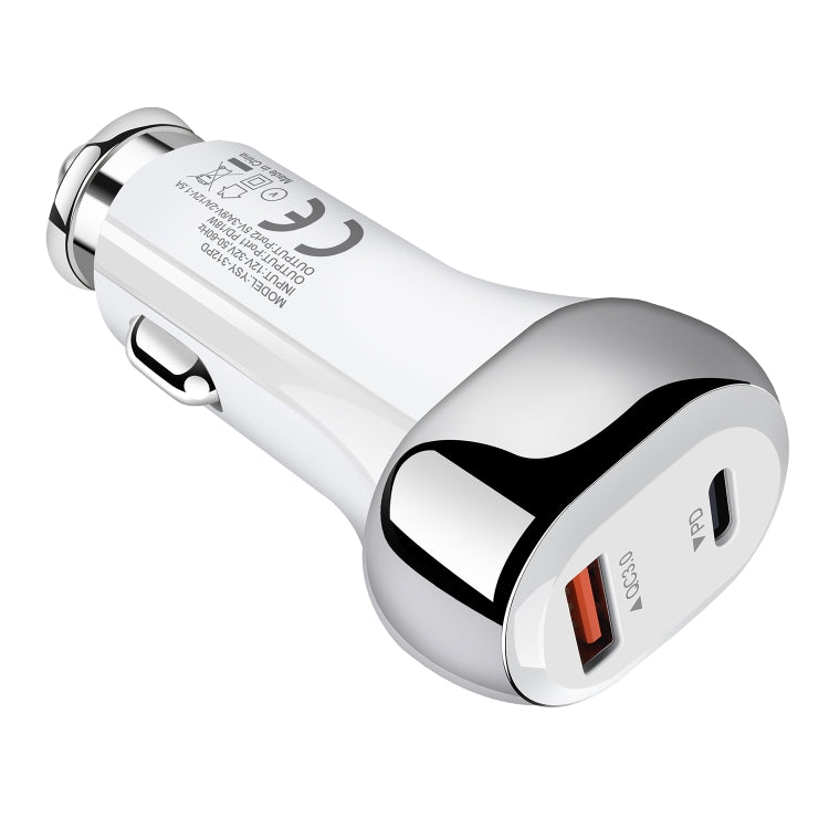 YSY-312PD QC3.0 USB + PD 18W USB-C / Type-C Dual Ports Fast Charging Car Charger