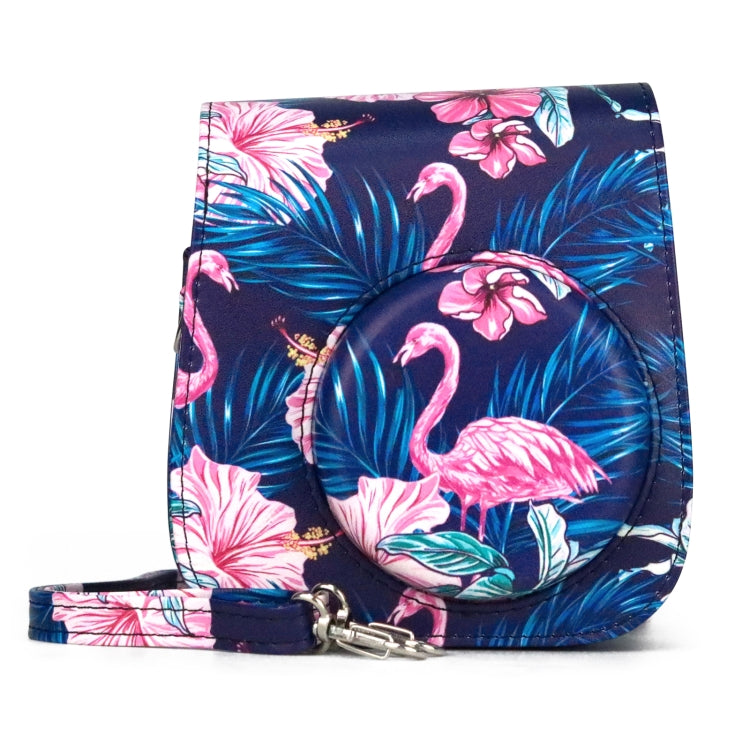 Flamingo Pattern Camera Bag with Shoulder Strap for Fujifilm Instax mini 11
