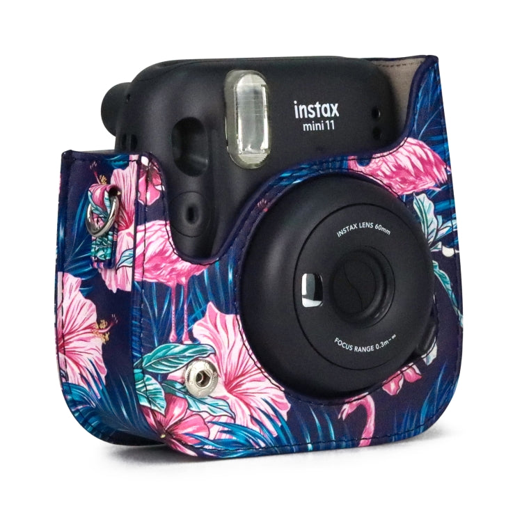 Flamingo Pattern Camera Bag with Shoulder Strap for Fujifilm Instax mini 11