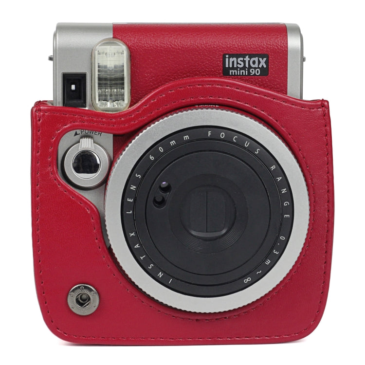 Solid Color PU Camera Bag with Shoulder Strap for Fujifilm Instax mini 90