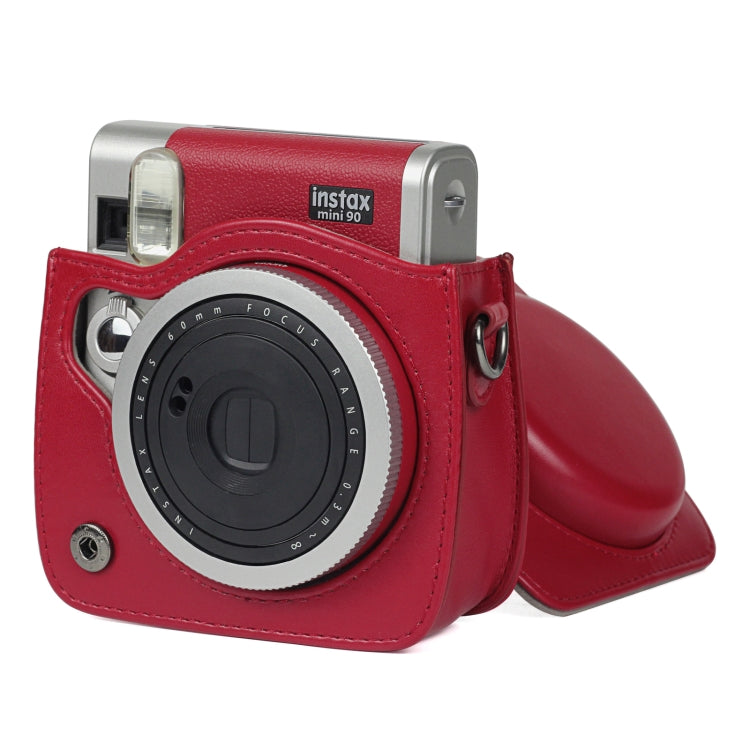 Solid Color PU Camera Bag with Shoulder Strap for Fujifilm Instax mini 90