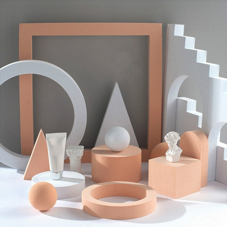 Geometric Cube Solid Color Photography Photo Background Table Shooting Foam Props, 18 x 2cm Hexagon, 2 x Triangles Combo Kits, 7cm Round Ball + 5cm Round Ball, 7 x 7 x 6cm Cuboid
