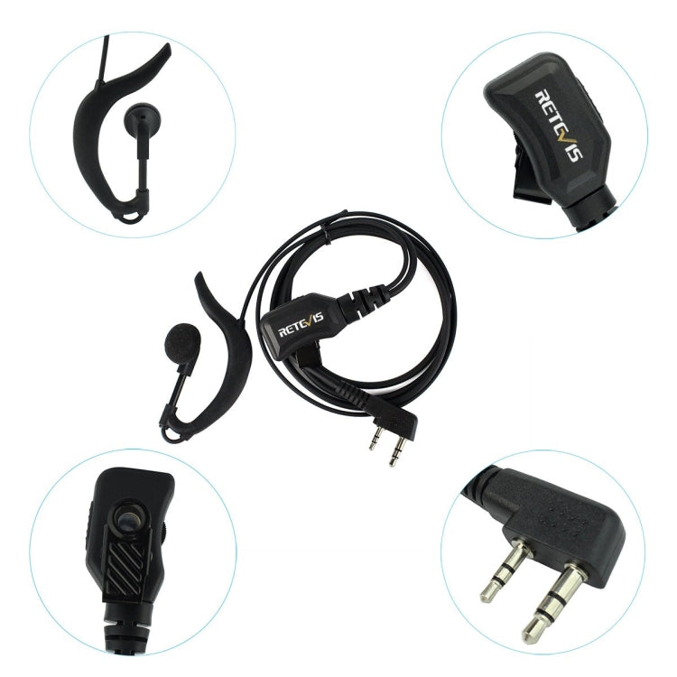 RETEVIS R-111 G Type PTT Adjustable Volume Earphone Microphone for H-777/RT-5R/RT1/RT2/RT5