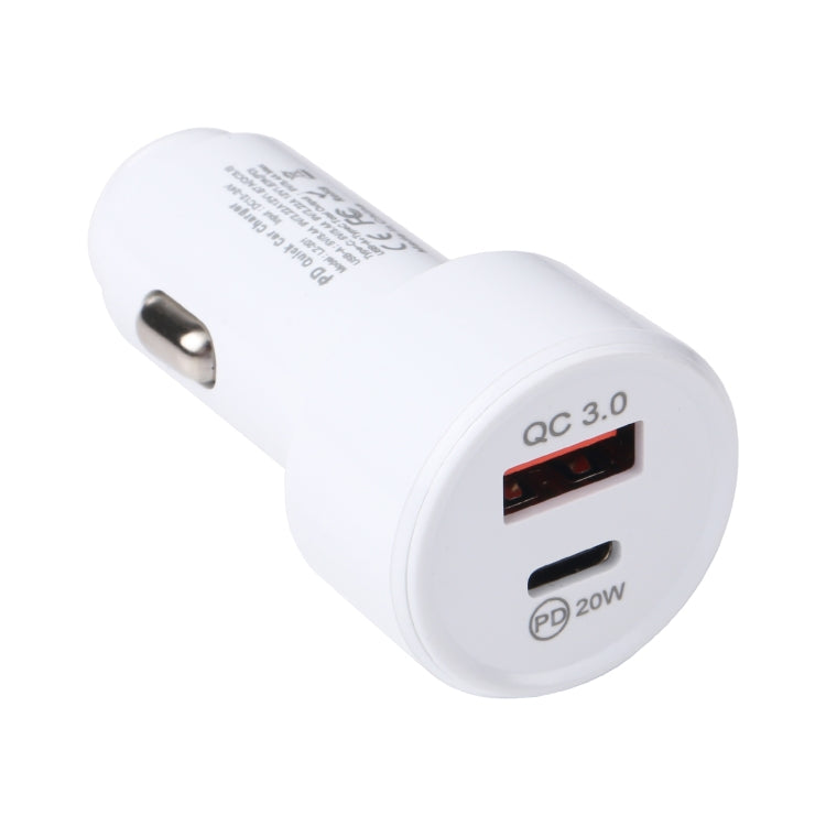 LZ-201 PD 20W USB-C / Type-C + QC 3.0 USB Mini Fast Car Charger