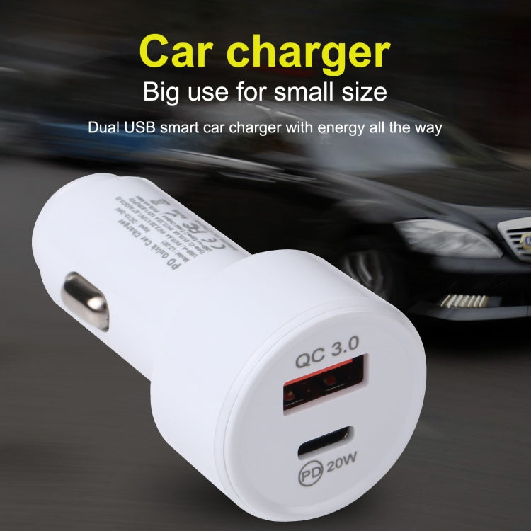 LZ-201 PD 20W USB-C / Type-C + QC 3.0 USB Mini Fast Car Charger