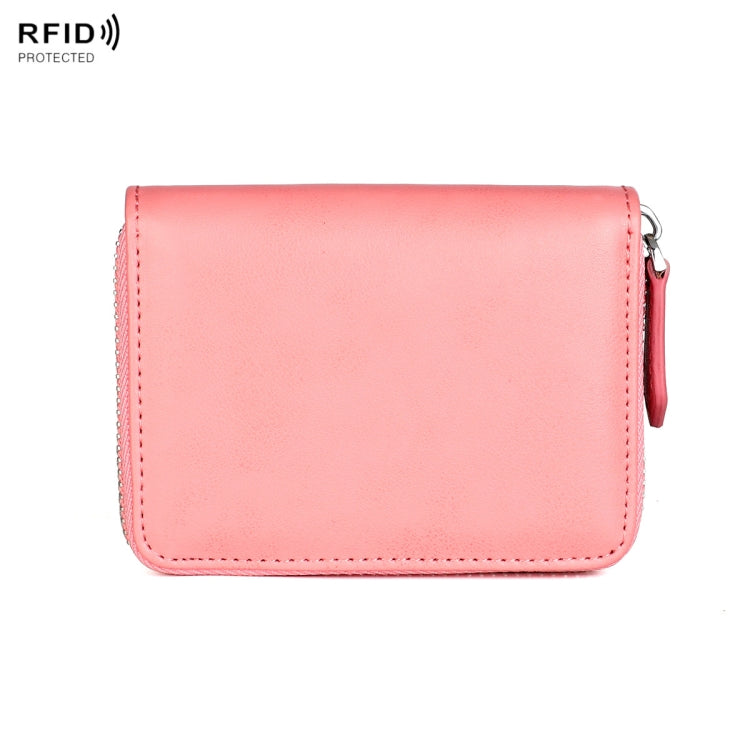 RFID Anti-theft Zipper Leather Coin Purse Coin Storage Bag
