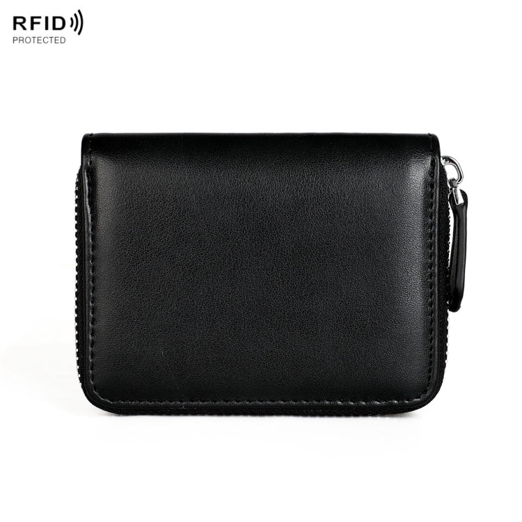 RFID Anti-theft Zipper Leather Coin Purse Coin Storage Bag