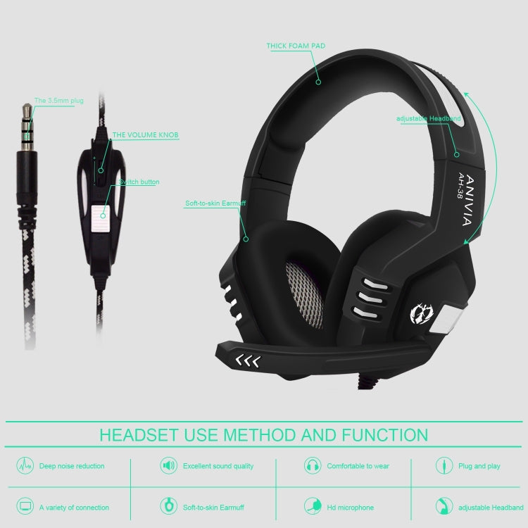 Anivia AH38 3.5mm Wired Gaming Headset with Microphone