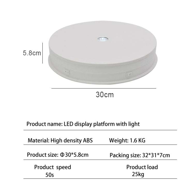 30cm Electric Rotating Turntable Display Stand Video Shooting Props Turntable for Photography