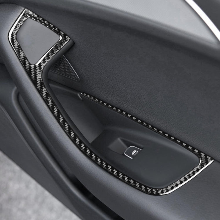 Car Carbon Fiber Glass Lifter Short Style Decorative Sticker for Audi A6 S6 C7 A7 S7 4G8 2012-2018