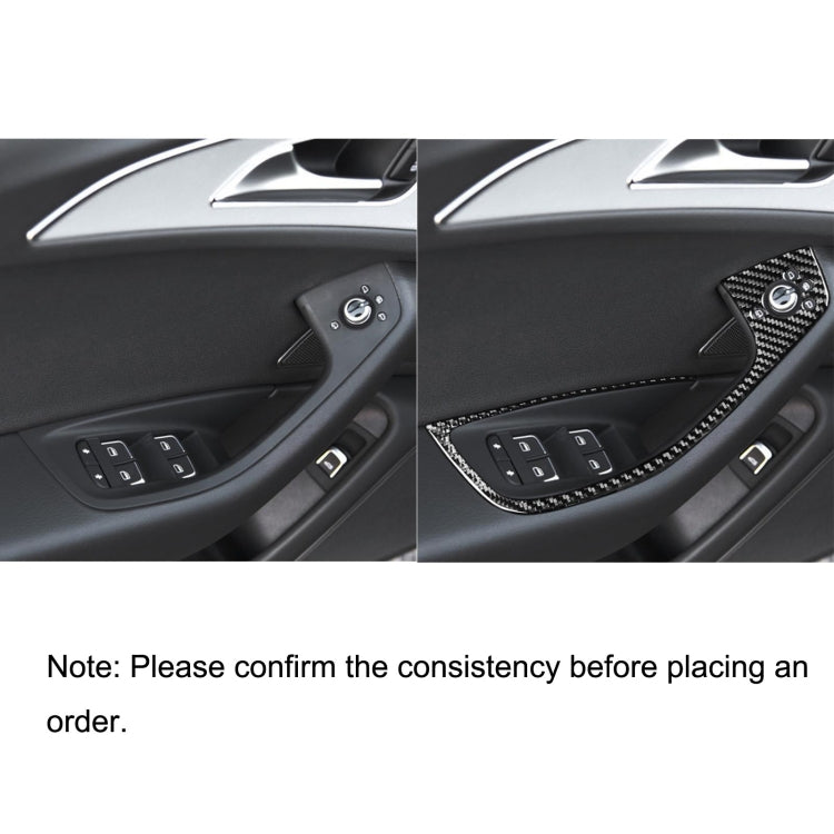 Car Carbon Fiber Glass Lifter Short Style Decorative Sticker for Audi A6 S6 C7 A7 S7 4G8 2012-2018