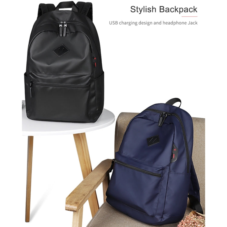 SJ03 13-15.6 inch Universal Large-capacity Laptop Backpack with USB Charging Port & Headphone Port