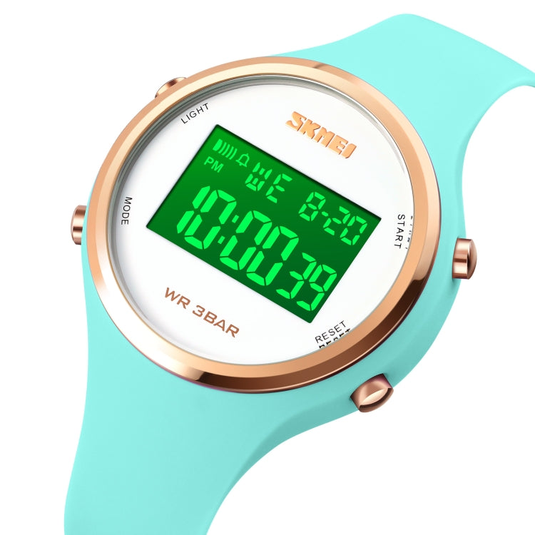 SKMEI 1720 Round Dial LED Digital Display Luminous Silicone Strap Electronic Watch