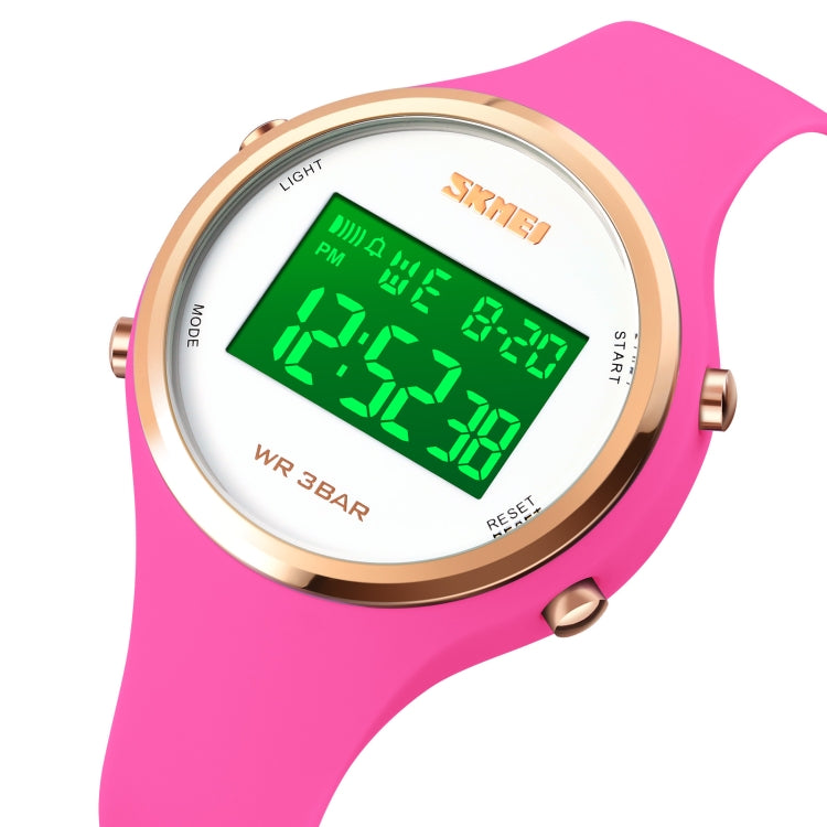 SKMEI 1720 Round Dial LED Digital Display Luminous Silicone Strap Electronic Watch