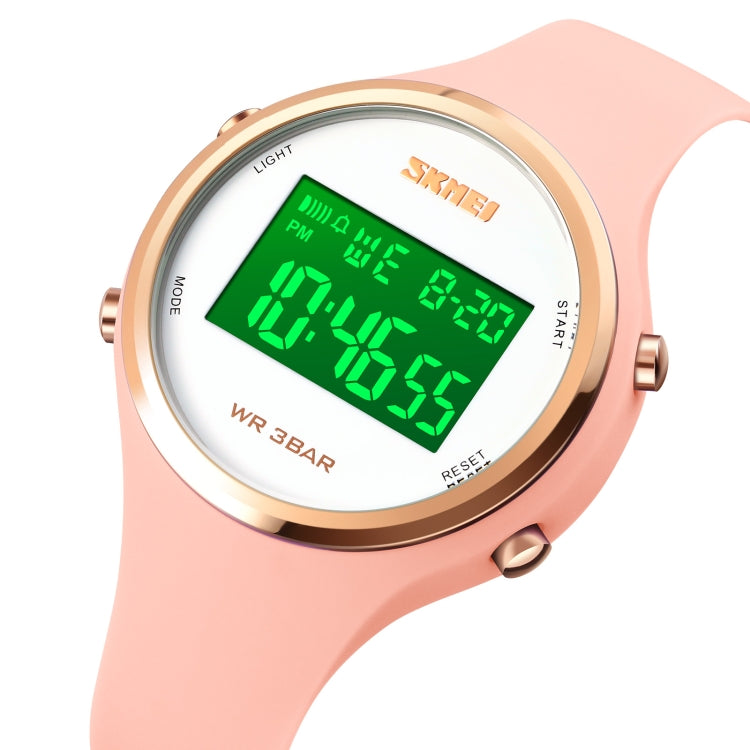 SKMEI 1720 Round Dial LED Digital Display Luminous Silicone Strap Electronic Watch