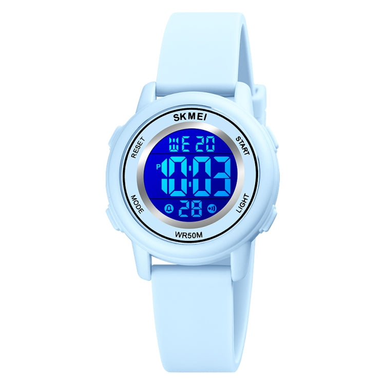 SKMEI 1721 Triplicate Round Dial LED Digital Display Luminous Silicone Strap Electronic Watch