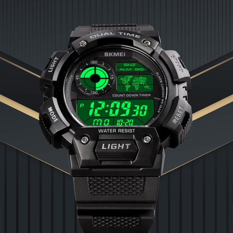 SKMEI 1723 Dual Time LED Digital Display Timing Luminous Electronic Watch