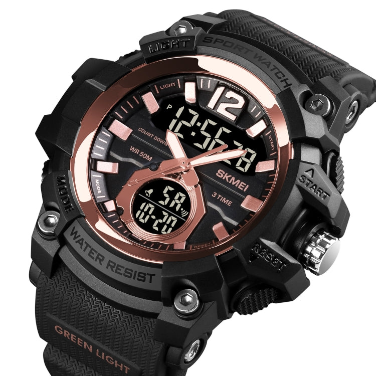 SKMEI 1725 Three Time LED Digital Display Timing Luminous Electronic Watch