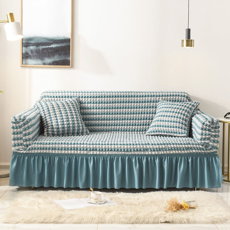 Living Room Stretch Full Coverage Skirt Style Sofa Cover, Size: Double M 145-185cm