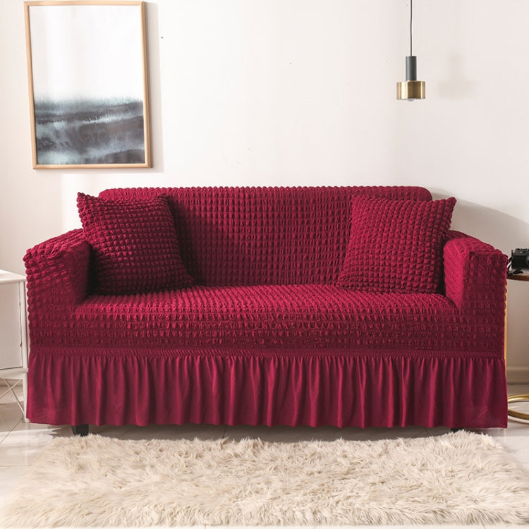 Living Room Stretch Full Coverage Skirt Style Sofa Cover, Size: Double M 145-185cm
