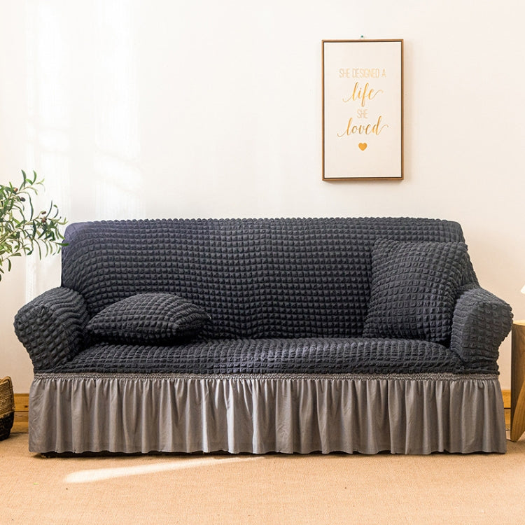 Living Room Stretch Full Coverage Skirt Style Sofa Cover, Size: Double M 145-185cm