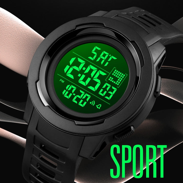 SKMEI 1731 Triplicate Round Dial LED Dual Time Digital Display Luminous Electronic Watch