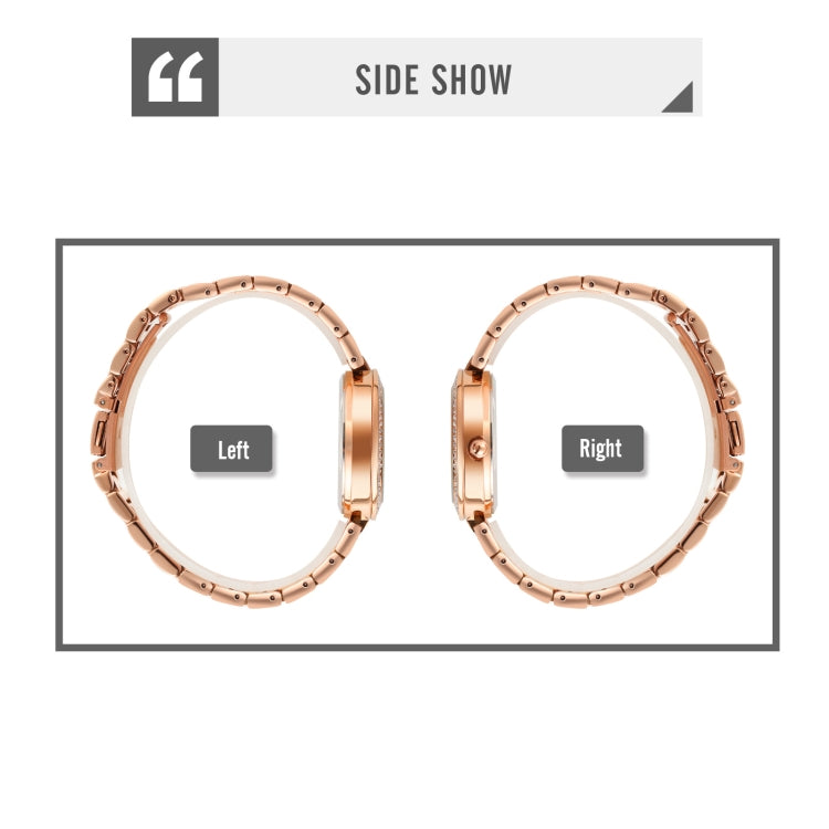 SKMEI 1739 Diamond Roman Numerals Round Dial Quartz Watch for Ladies