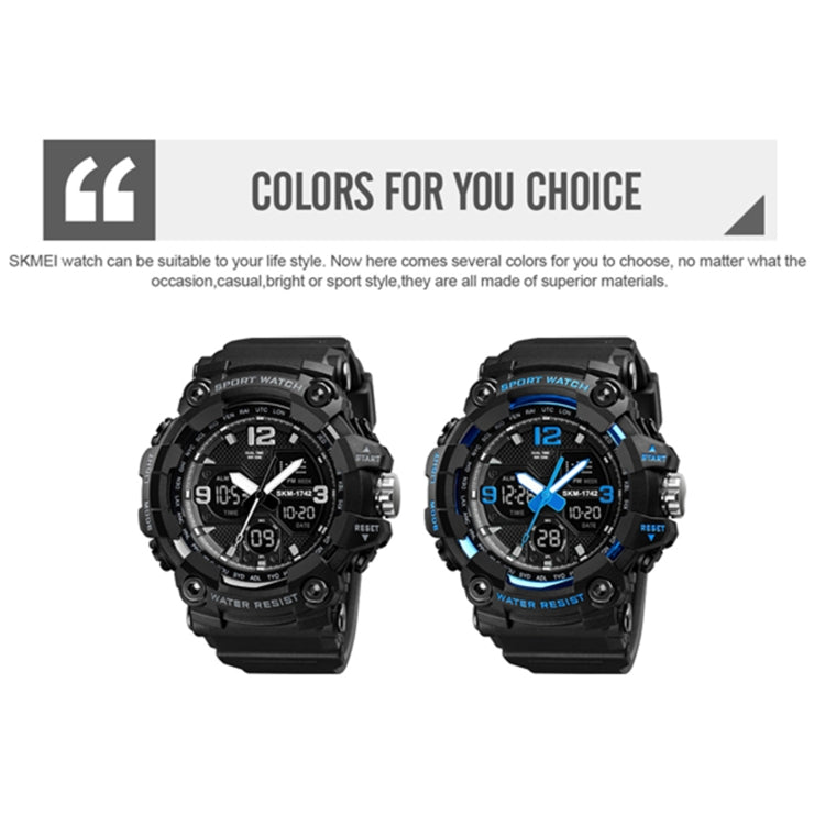 SKMEI 1742 Four-screen LED Digital Display Luminous Sports Shockproof Electronic Watch for Men
