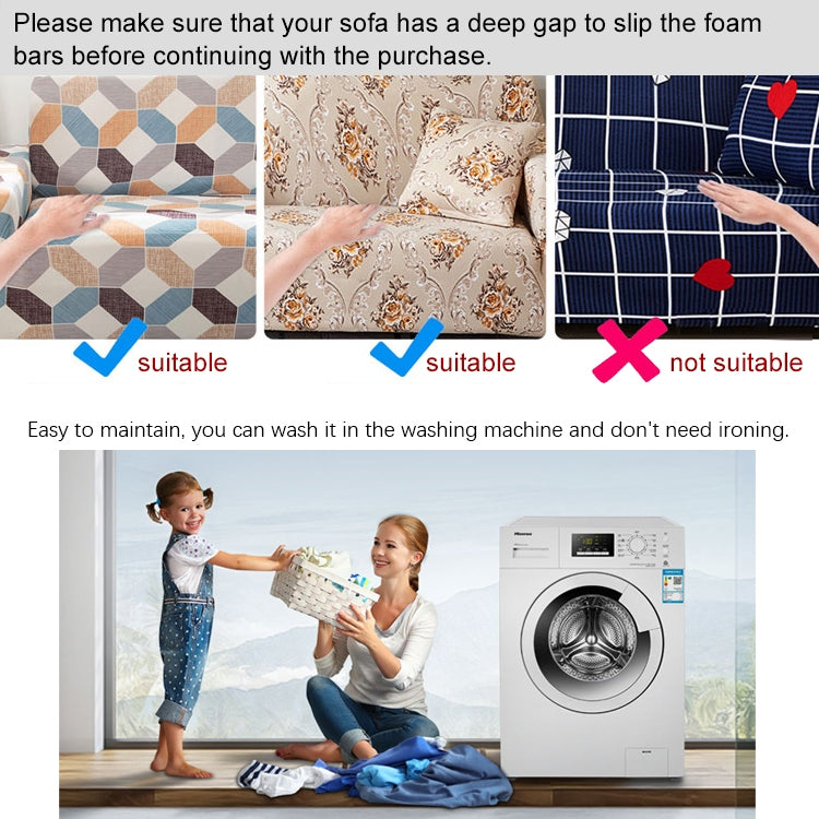 145-185cm Four Seasons Solid Color Elastic Full Coverage Non-slip Sofa Cover