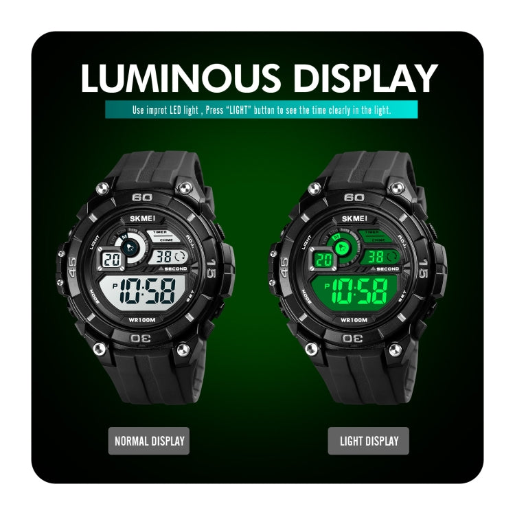 SKMEI 1756 Dual Time Countdown Alarm Clock Men Sports Luminous Electronic Watch