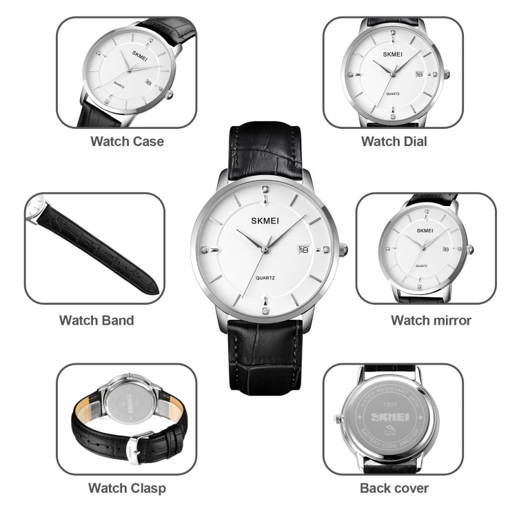 SKMEI 1801 Men Casual Calendar Quartz Watch