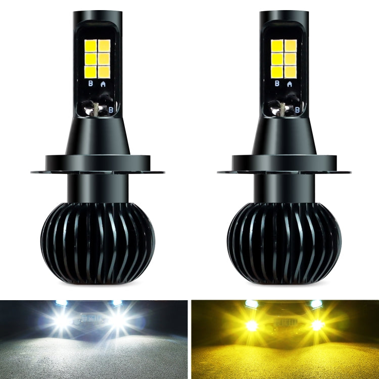 DC9-32V / 3000LM / 30W / 6000K+3000K IP65 Car LED Double Color Fog Light with 12LEDs CSP Lamp Beads