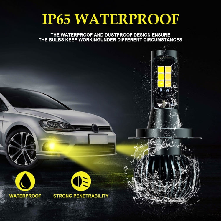 DC9-32V / 3000LM / 30W / 6000K+3000K IP65 Car LED Double Color Fog Light with 12LEDs CSP Lamp Beads