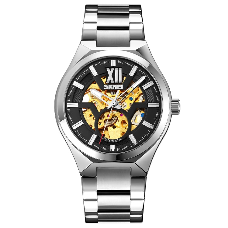SKMEI 9258 Men Two-color Stainless Steel Strap Automatic Mechanical Watch