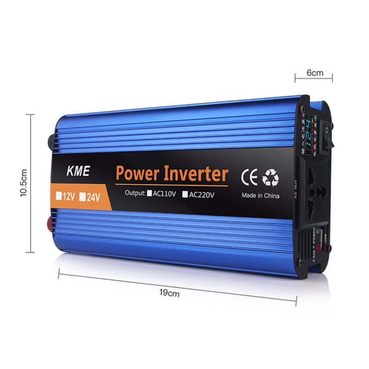 Carmaer 1200W Car Smart Multi-function Digital Display Inverter Household Power Converter