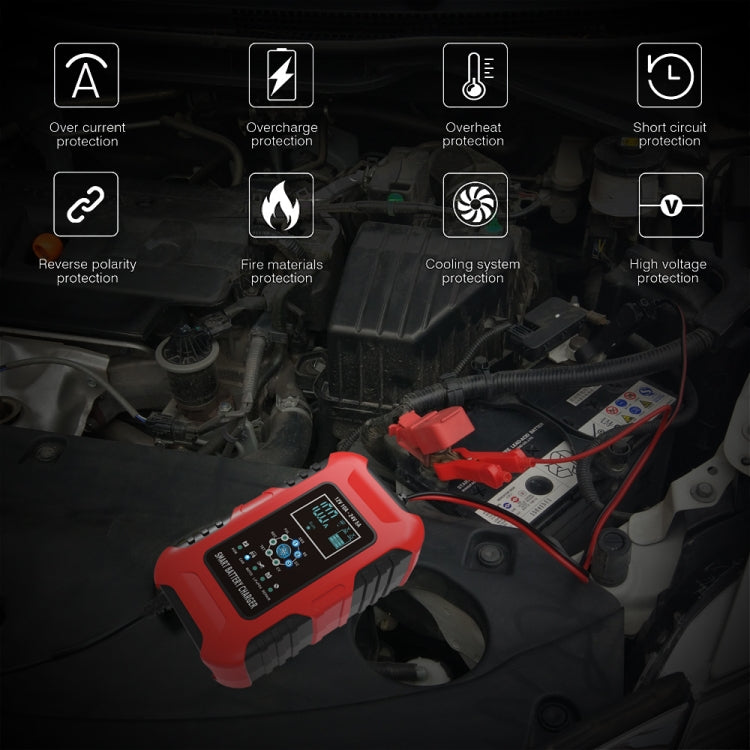 FOXSUR 10A 12V 7-segment Motorcycle / Car Smart Battery Charger