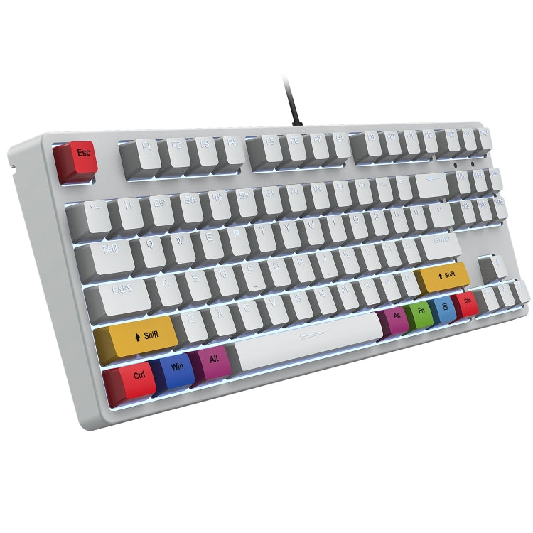 HXSJ L600 87 Keys USB-C / Type-C Wired Red Shaft Mechanical Keyboard with Cool Backlight