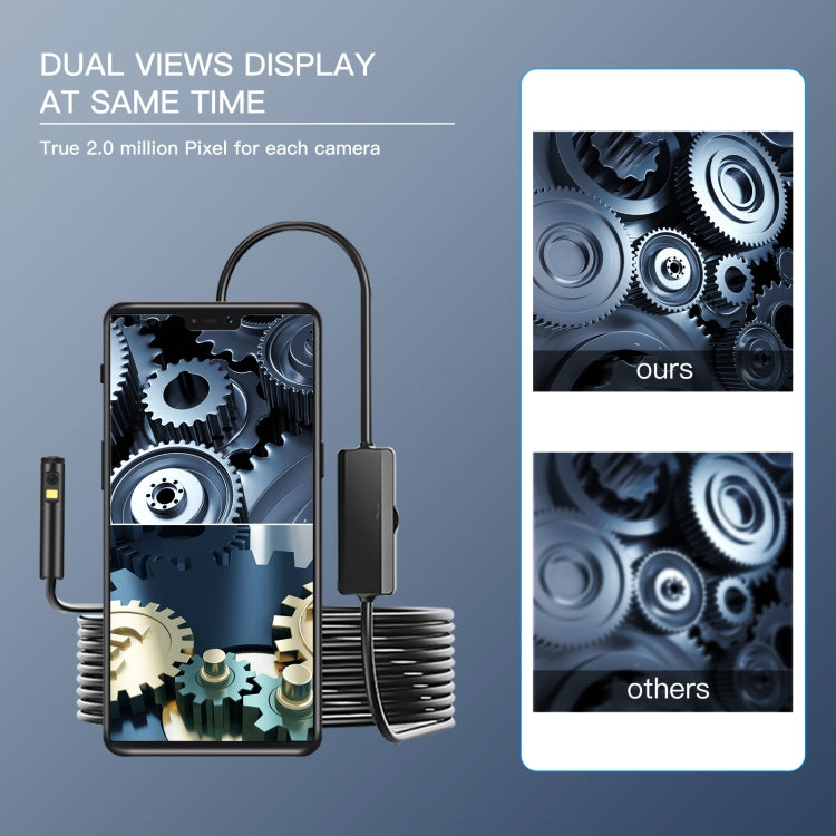 AN100 3 in 1 IP68 Waterproof USB-C / Type-C + Micro USB + USB Dual Cameras Industrial Didital Endoscope with 9 LEDs, Support Android System, Lens Diameter: 5.5mm
