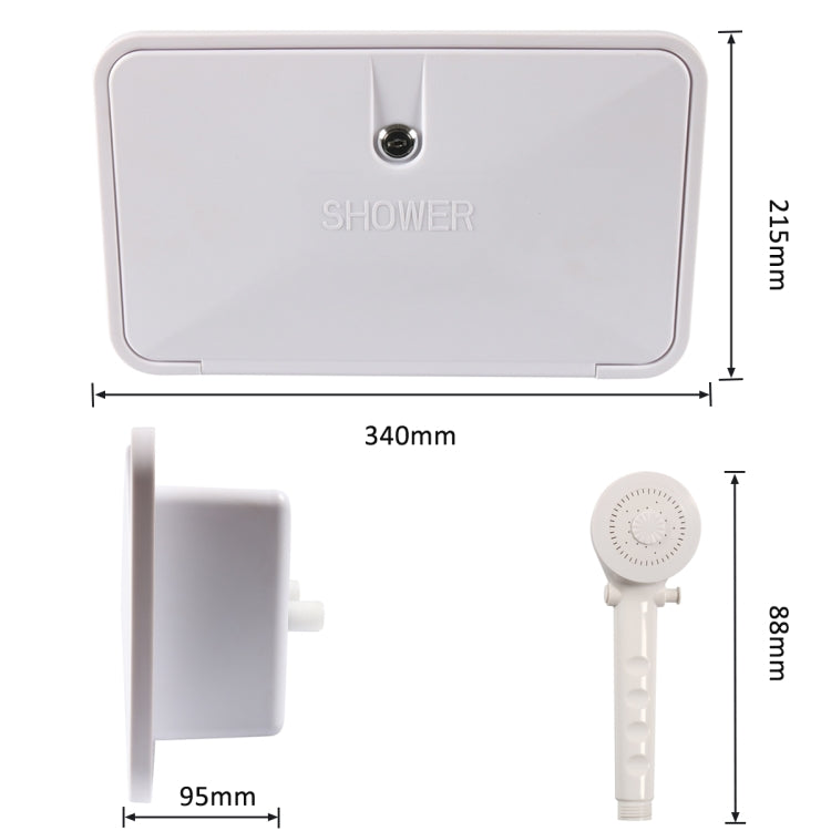 RV External Shower Box Head with Hose