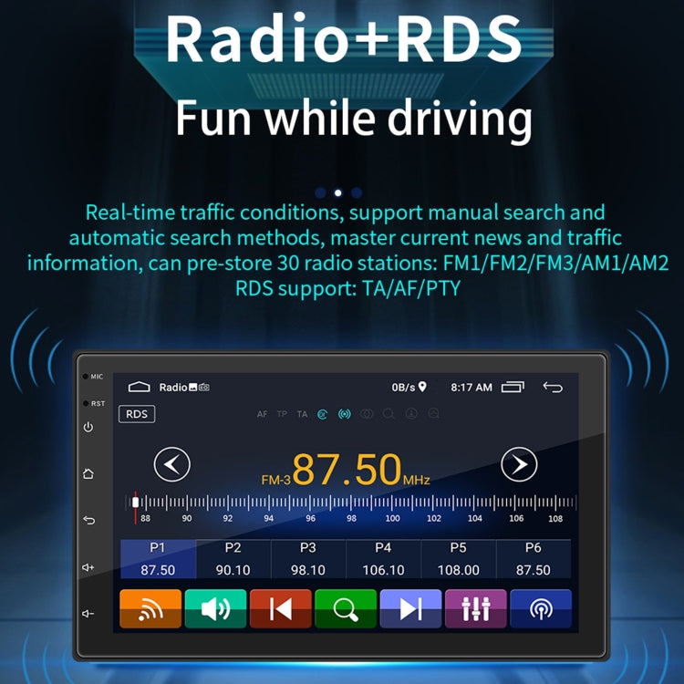 S-072A 7 inch IPS Screen Car Android Player GPS Navigation Bluetooth Touch Radio, Support Mirror Link & FM & WIFI & Steering Wheel Control