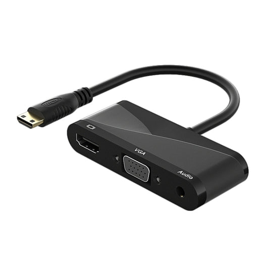 h114 3 in 1 Mini HDMI to HDMI + VGA + 3.5 Audio Converter Cable