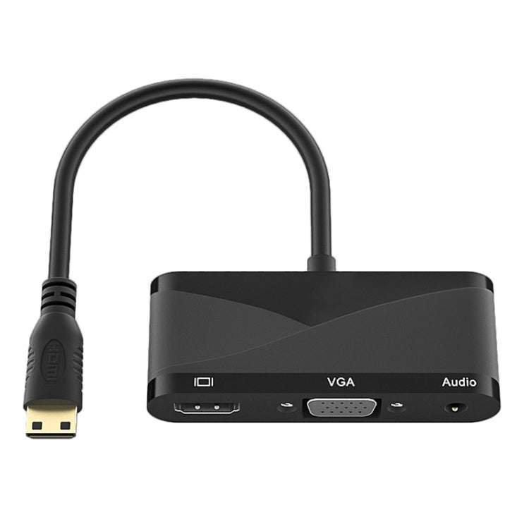 h114 3 in 1 Mini HDMI to HDMI + VGA + 3.5 Audio Converter Cable