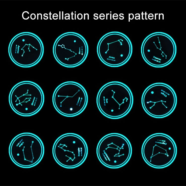 Car Constellation Series AcrylicColorful USB Charger Water Cup Groove LED Atmosphere Light