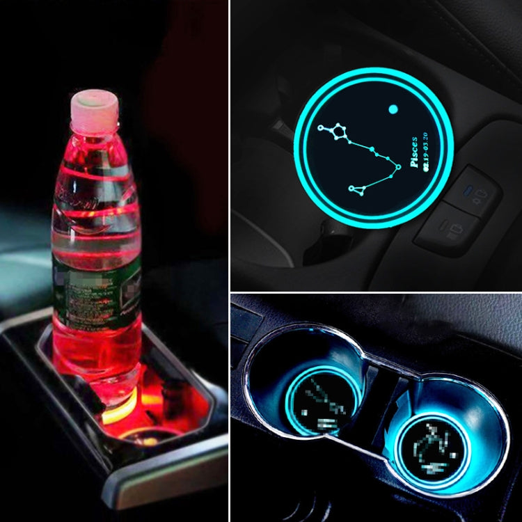 Car Constellation Series AcrylicColorful USB Charger Water Cup Groove LED Atmosphere Light