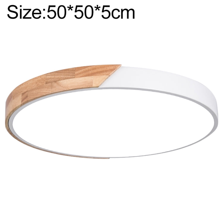 Wood Macaron LED Round Ceiling Lamp, White Light