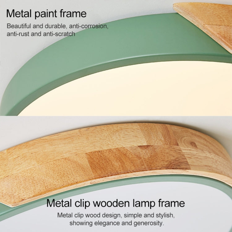 Wood Macaron LED Round Ceiling Lamp, 3-Colors Light