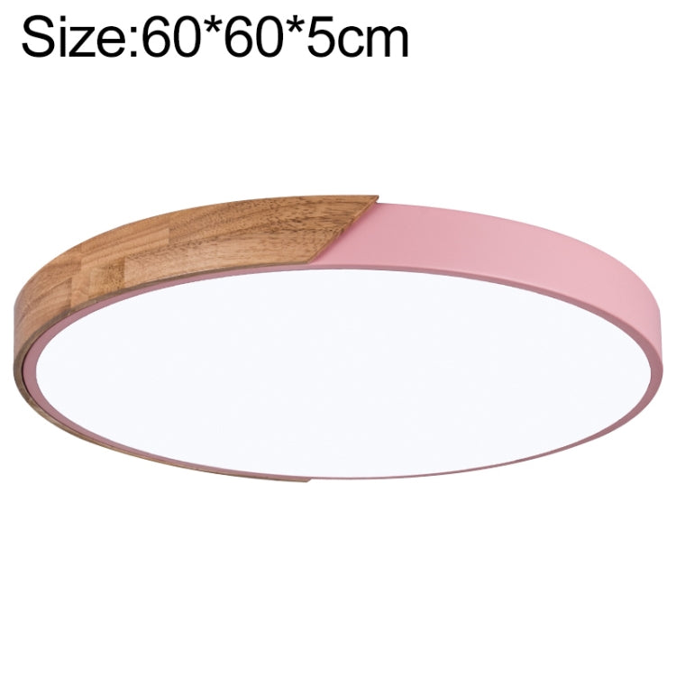 Wood Macaron LED Round Ceiling Lamp, 3-Colors Light