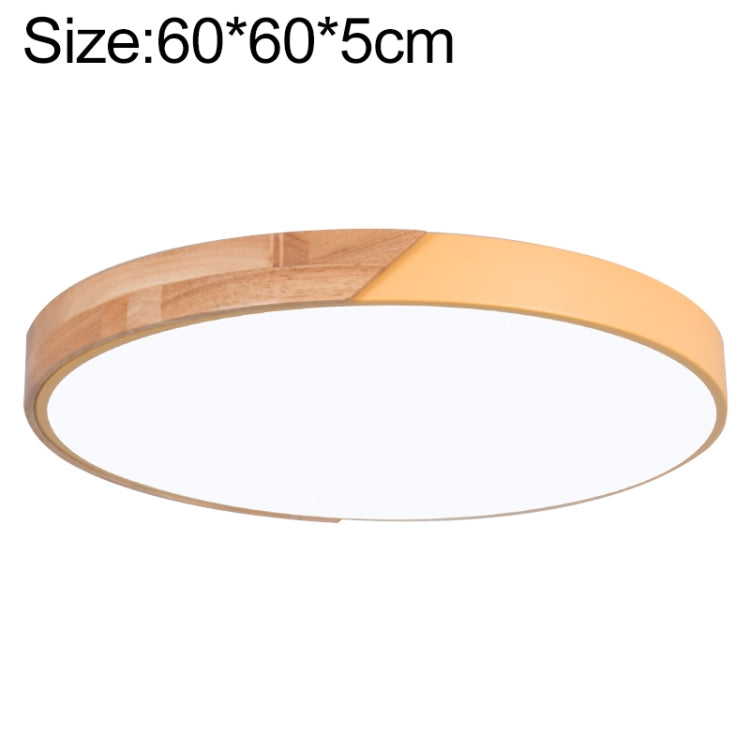Wood Macaron LED Round Ceiling Lamp, 3-Colors Light