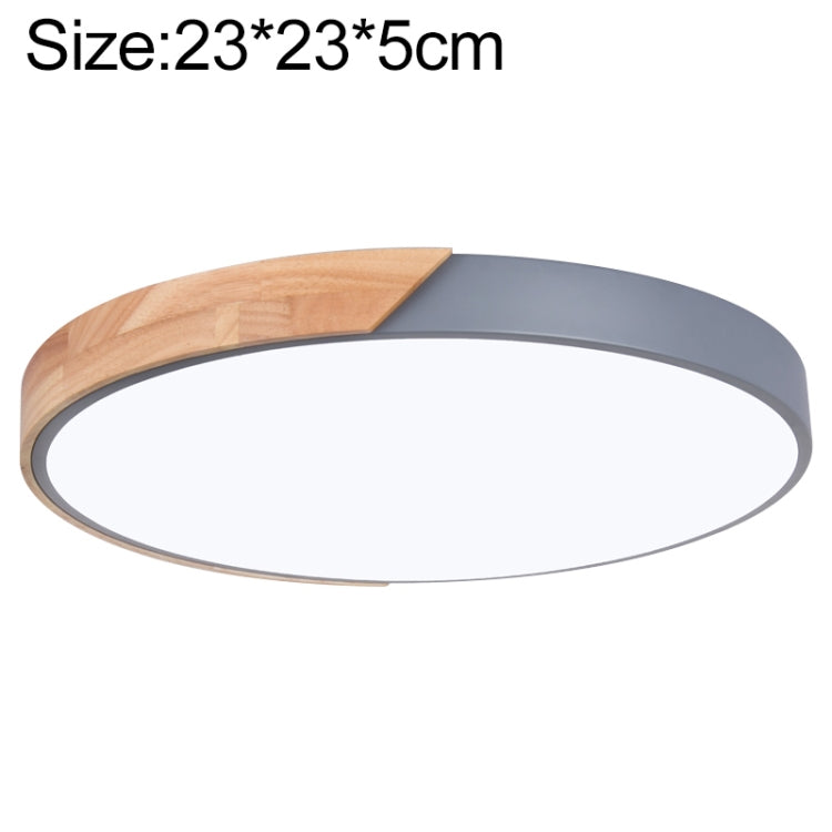 Wood Macaron LED Round Ceiling Lamp, Stepless Dimming