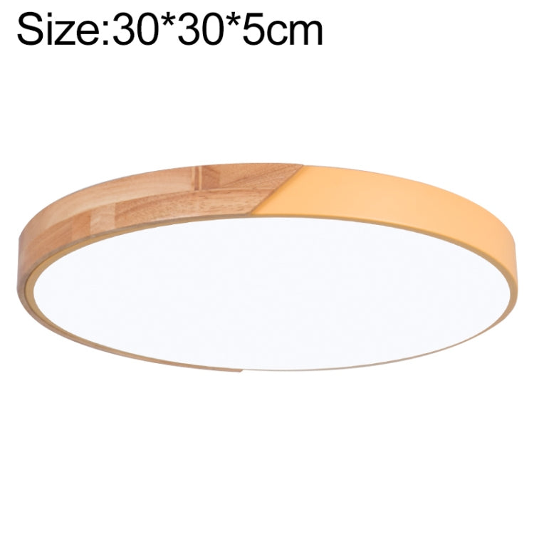 Wood Macaron LED Round Ceiling Lamp, Stepless Dimming